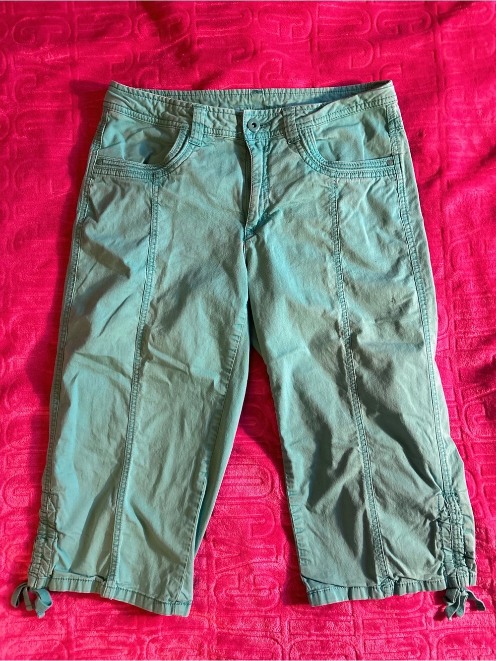 Y2K ‘Denver Hayes’ Teal Cotton Capris